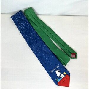 Peanuts Snoopy Christmas Stars Men's Neck Tie Holiday Novelty Dear Santa Claus